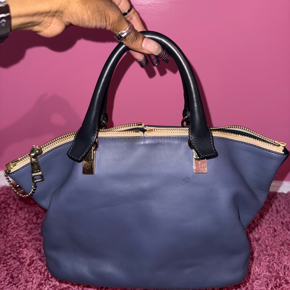 Chloé Baylee Medium Two-Tone Leather Tote Bag
